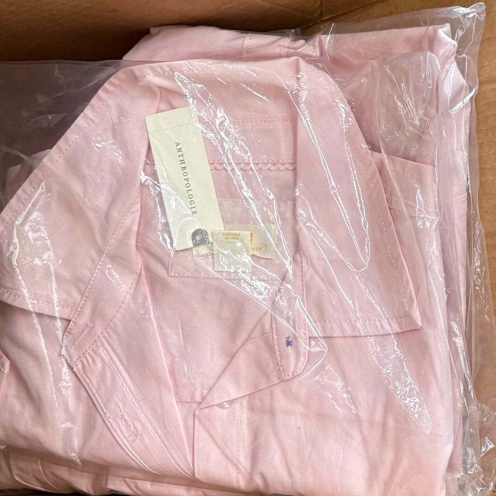 NWT Anthropologie Maeve The Bennet And Oversized Buttondown Shirt in Pink - Picture 11 of 12